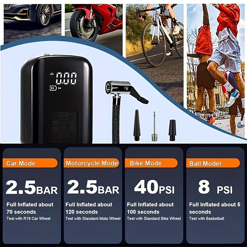 AirPump Pro Portable Air Compressor with Digital Display and LED Light