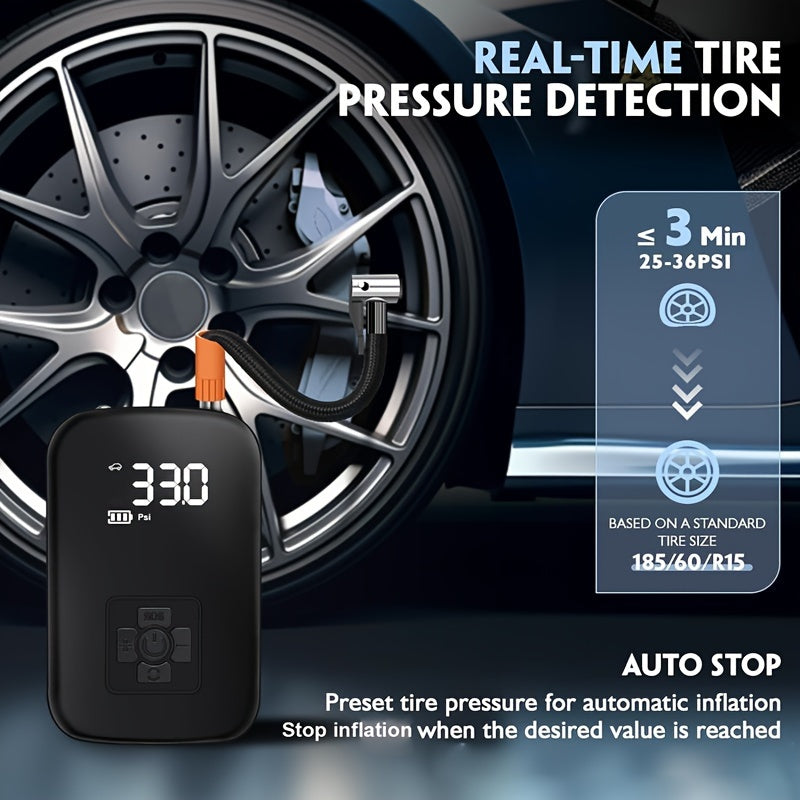 AirPump Pro Portable Air Compressor with Digital Display and LED Light