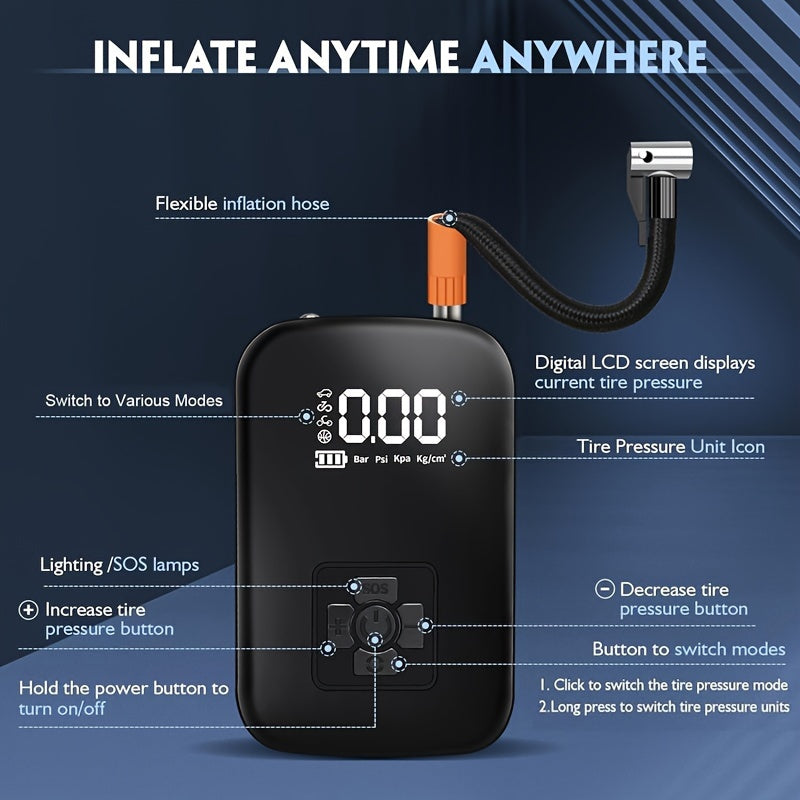 AirPump Pro Portable Air Compressor with Digital Display and LED Light