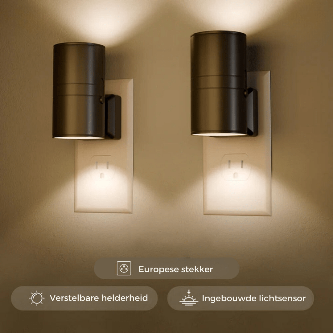 Alova LED Plug In Wall Light Dimmable Sensor Lamp for Hallways Bedrooms and Stairs
