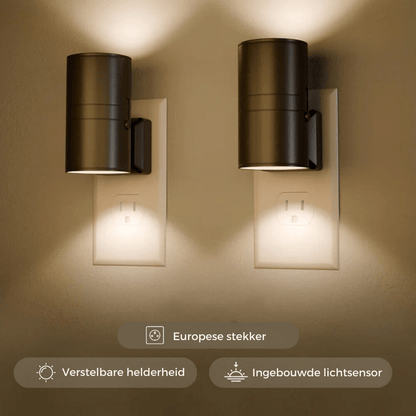 Alova LED Plug In Wall Light Dimmable Sensor Lamp for Hallways Bedrooms and Stairs