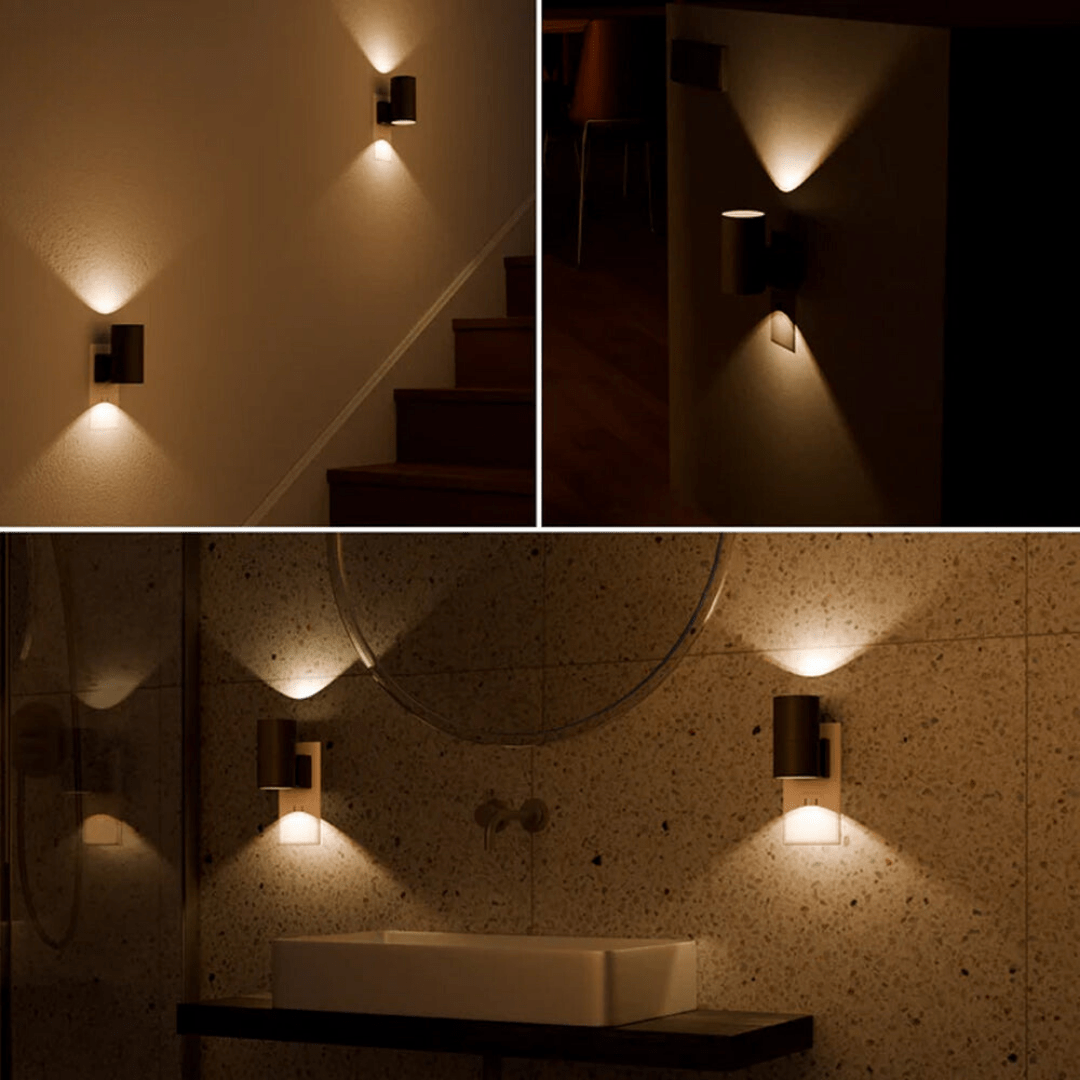 Alova LED Plug In Wall Light Dimmable Sensor Lamp for Hallways Bedrooms and Stairs