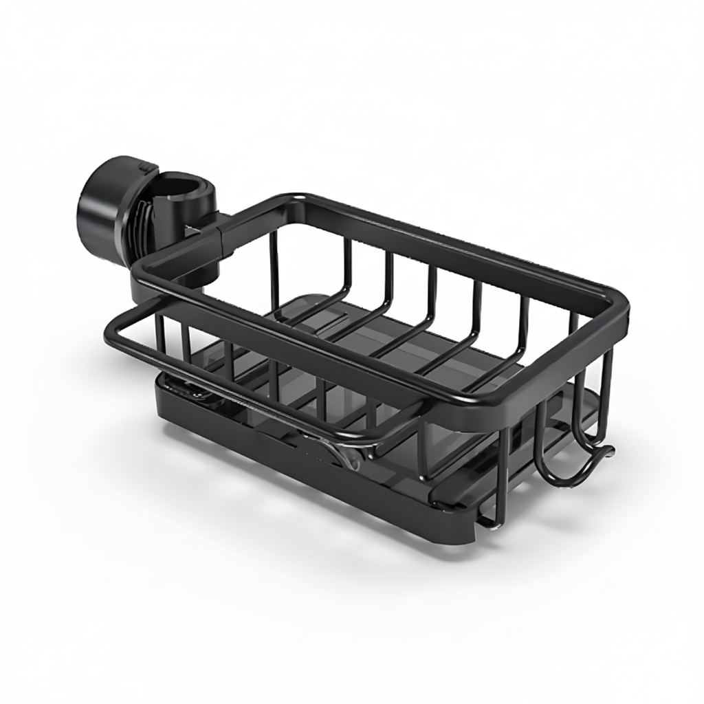 Organizer für die Küchenspüle, Aufbewahrungskorb aus Aluminium, schnell ablaufend, Schwammhalter