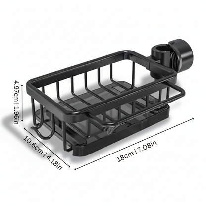 Organizer für die Küchenspüle, Aufbewahrungskorb aus Aluminium, schnell ablaufend, Schwammhalter