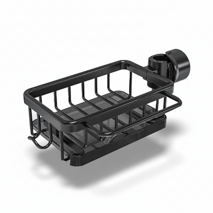 Organizer für die Küchenspüle, Aufbewahrungskorb aus Aluminium, schnell ablaufend, Schwammhalter