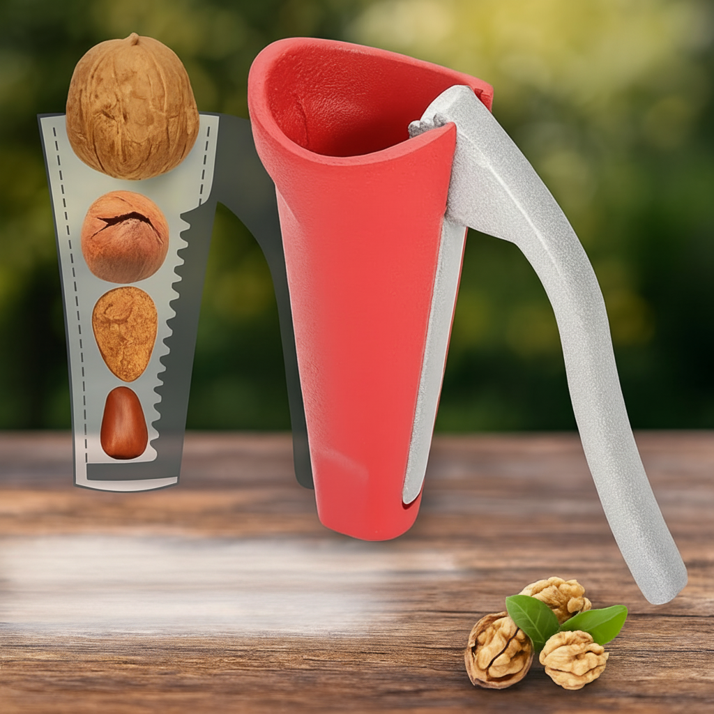 Cascador de nueces de aluminio, herramienta manual, abre fácilmente la cáscara de las nueces