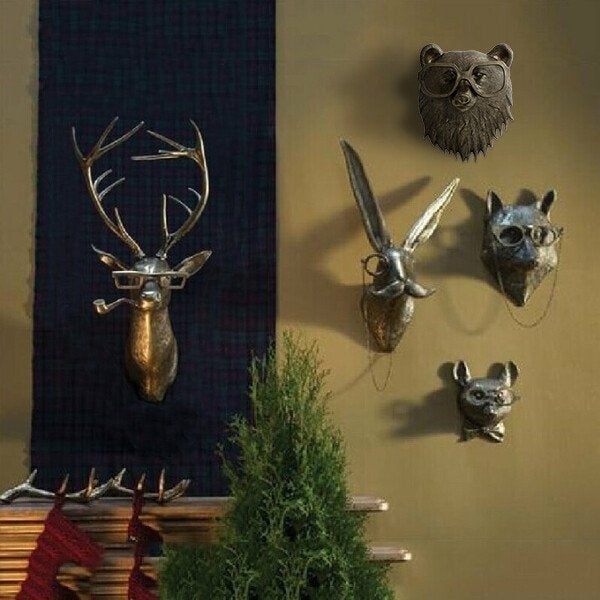 Animal Head Wall Decor Stylish Playful Resin Wall Art