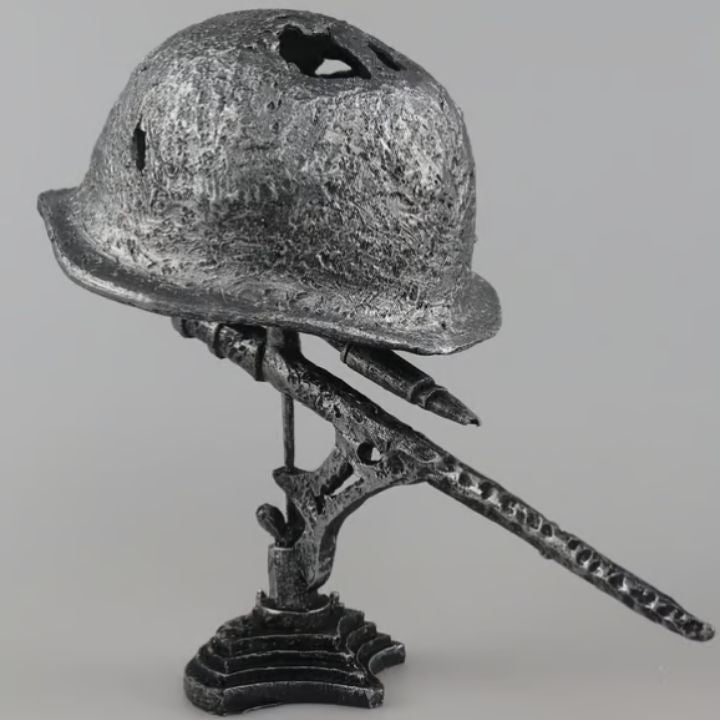 AntiqueLume Vintage Steel Helmet Table Lamp