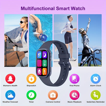 AquaFit Waterproof Smartwatch Fitness Tracker with Long Battery
