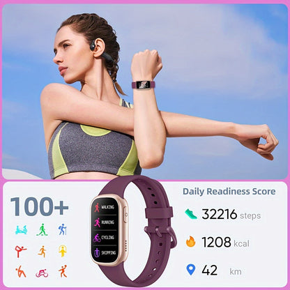 AquaFit Waterproof Smartwatch Fitness Tracker with Long Battery