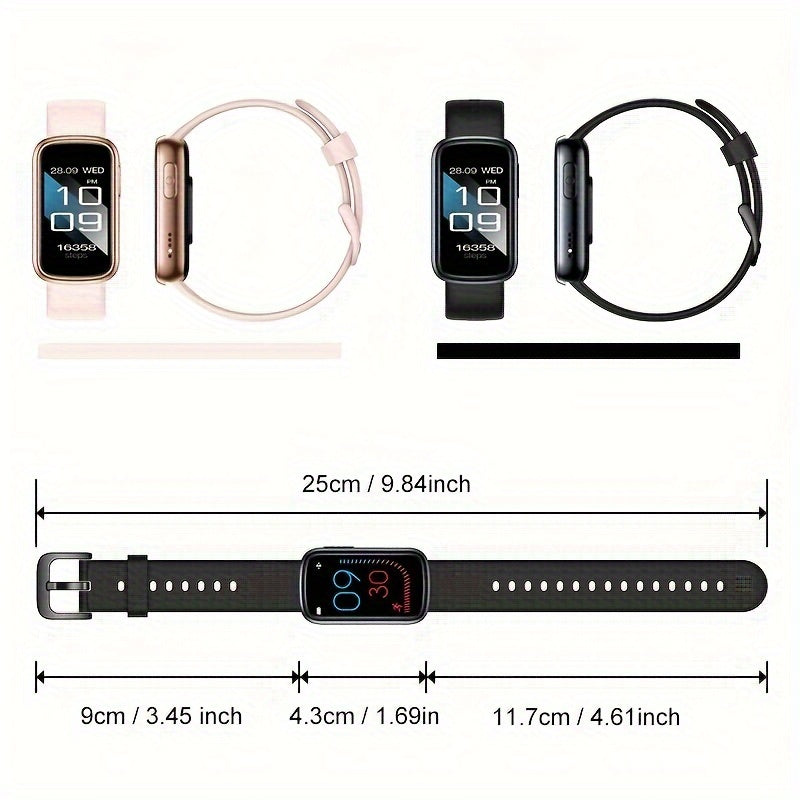AquaFit Waterproof Smartwatch Fitness Tracker with Long Battery