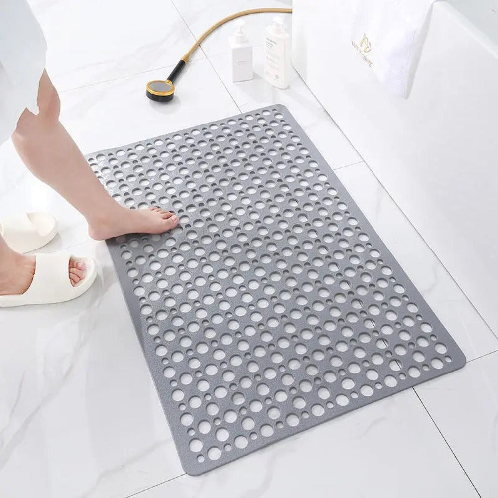 AquaGuard Non Slip Shower Mat with Strong Grip and Quick Drain Design