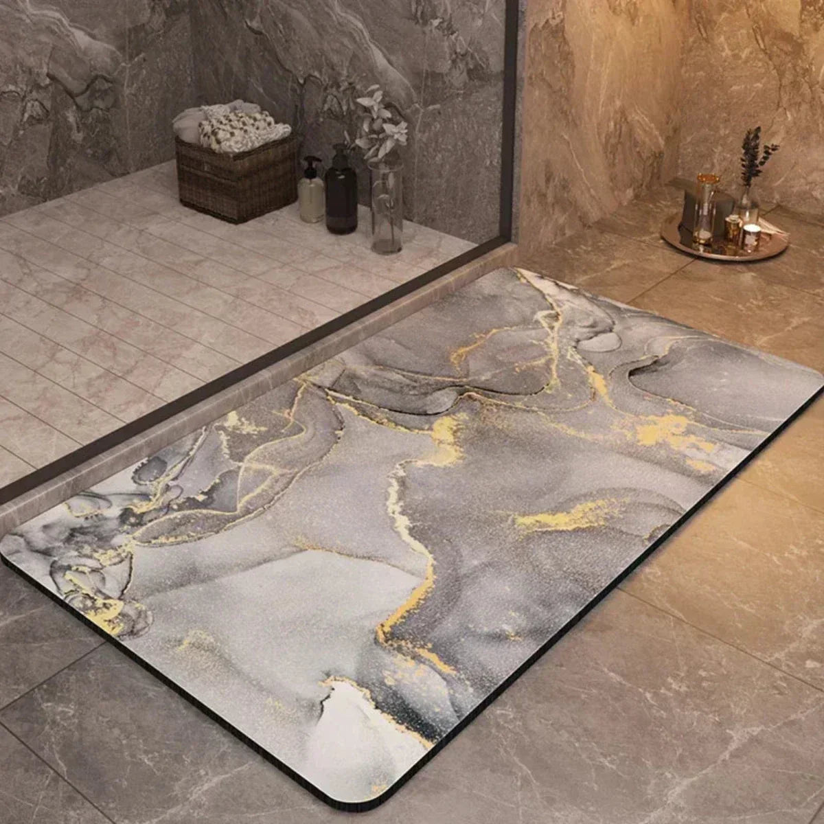 AquaLuxe Quick-Dry Bathroom Mat – Non-Slip Soft Absorbent Floor Mat