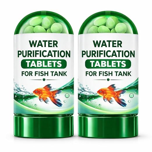 Aquarium Water Clarifying Tablets for Freshwater and Saltwater Aquariums, 1 Tablet per 100 Litres