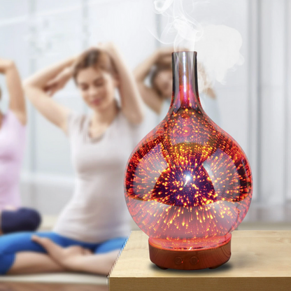 AromaBurst 3D Glass Essential Oil Diffuser with LED Light