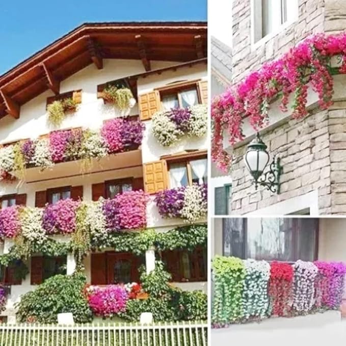Artificial Cascading Orchid Flowers in Silk-Like Fabric for Indoor and Outdoor Decor