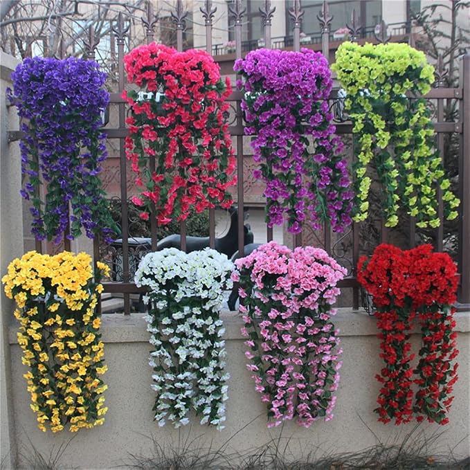 Artificial Cascading Orchid Flowers in Silk-Like Fabric for Indoor and Outdoor Decor