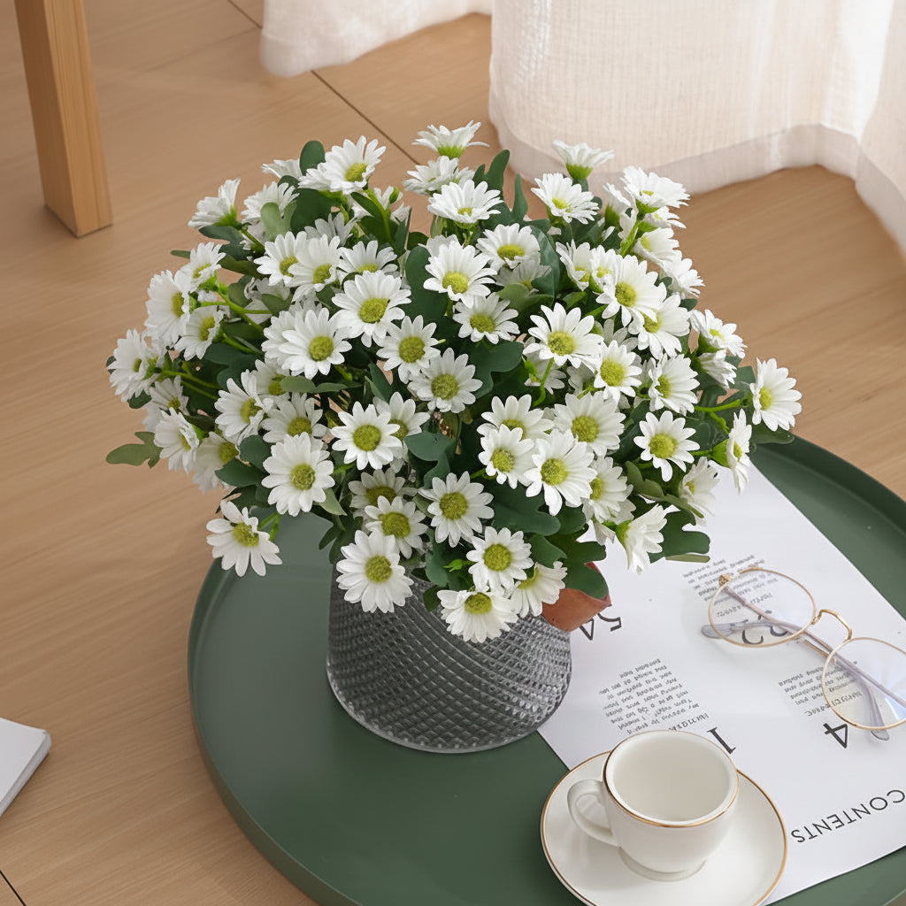 Centre de table en bouquet de marguerites artificielles, décoration intérieure