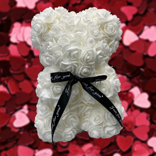 Oso de rosas artificiales, decoración floral de peluche, regalo