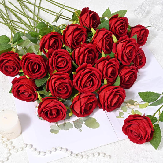 Set de ramos de rosas artificiales de 50 piezas, decoración para bodas y regalos