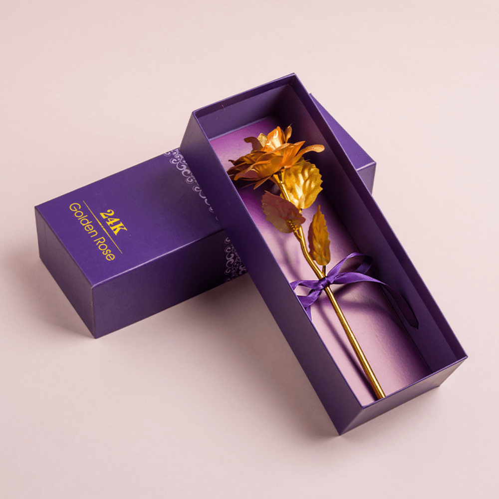 Artificial Rose Flower Box Display Long Stem Gift Decoration