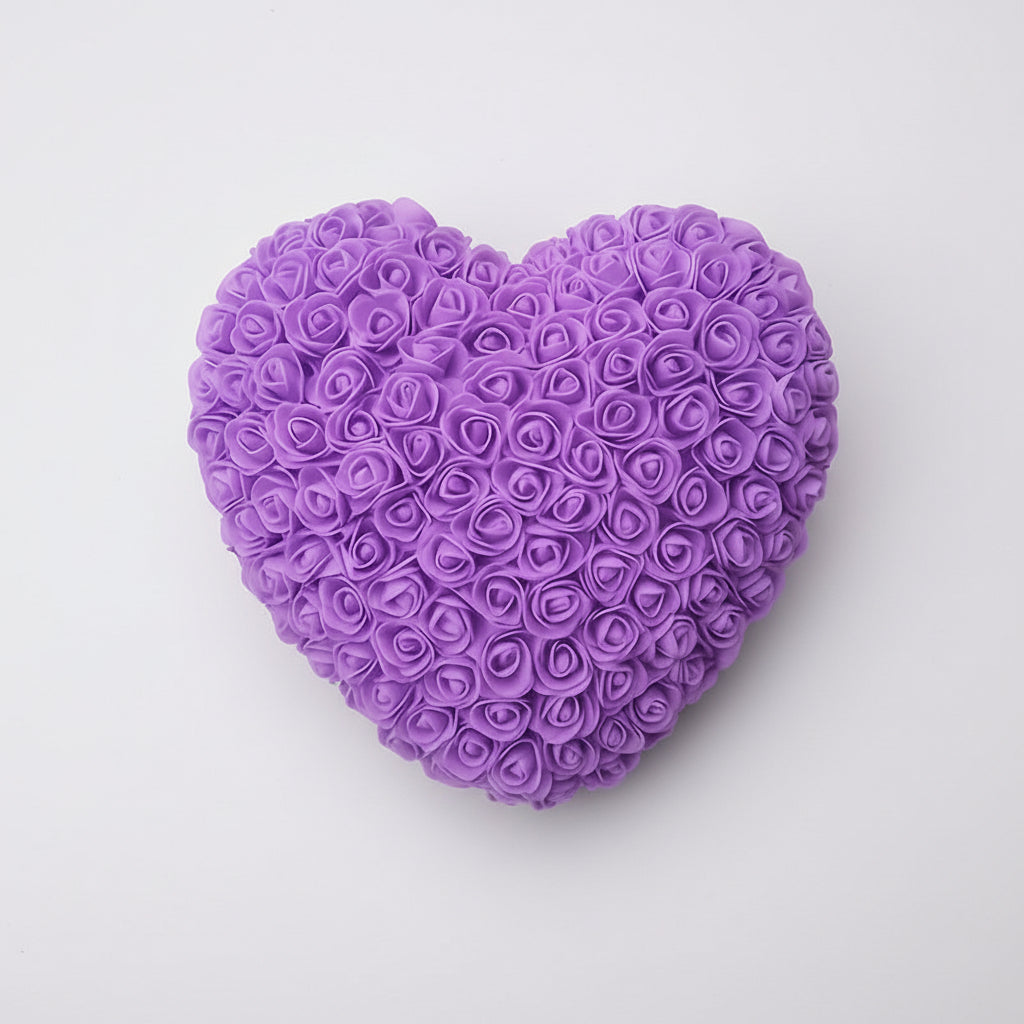 Decorazione da tavolo a forma di cuore con fiori di rose artificiali, idea regalo