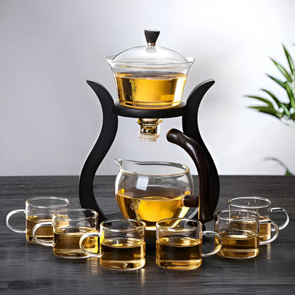 Artisan Magnetic Glass Teapot Set with Infuser Drip Free Design