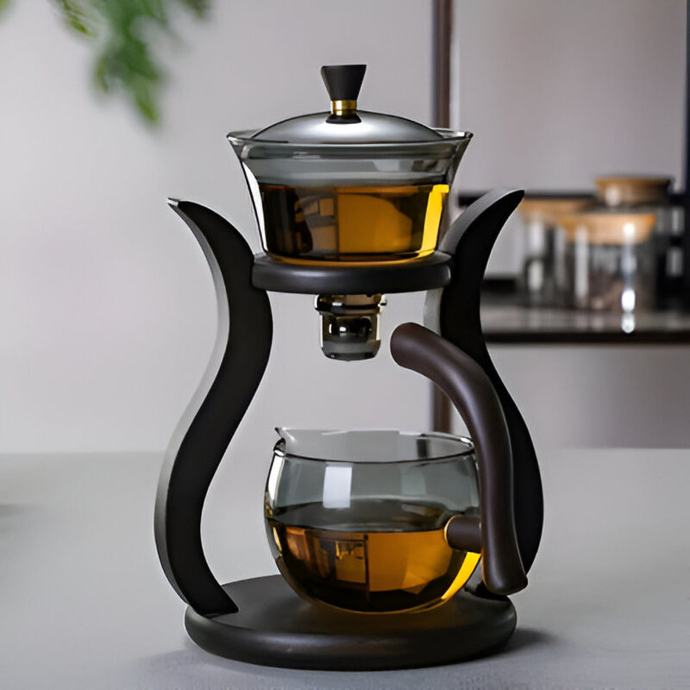 Artisan Magnetic Glass Teapot Set with Infuser Drip Free Design