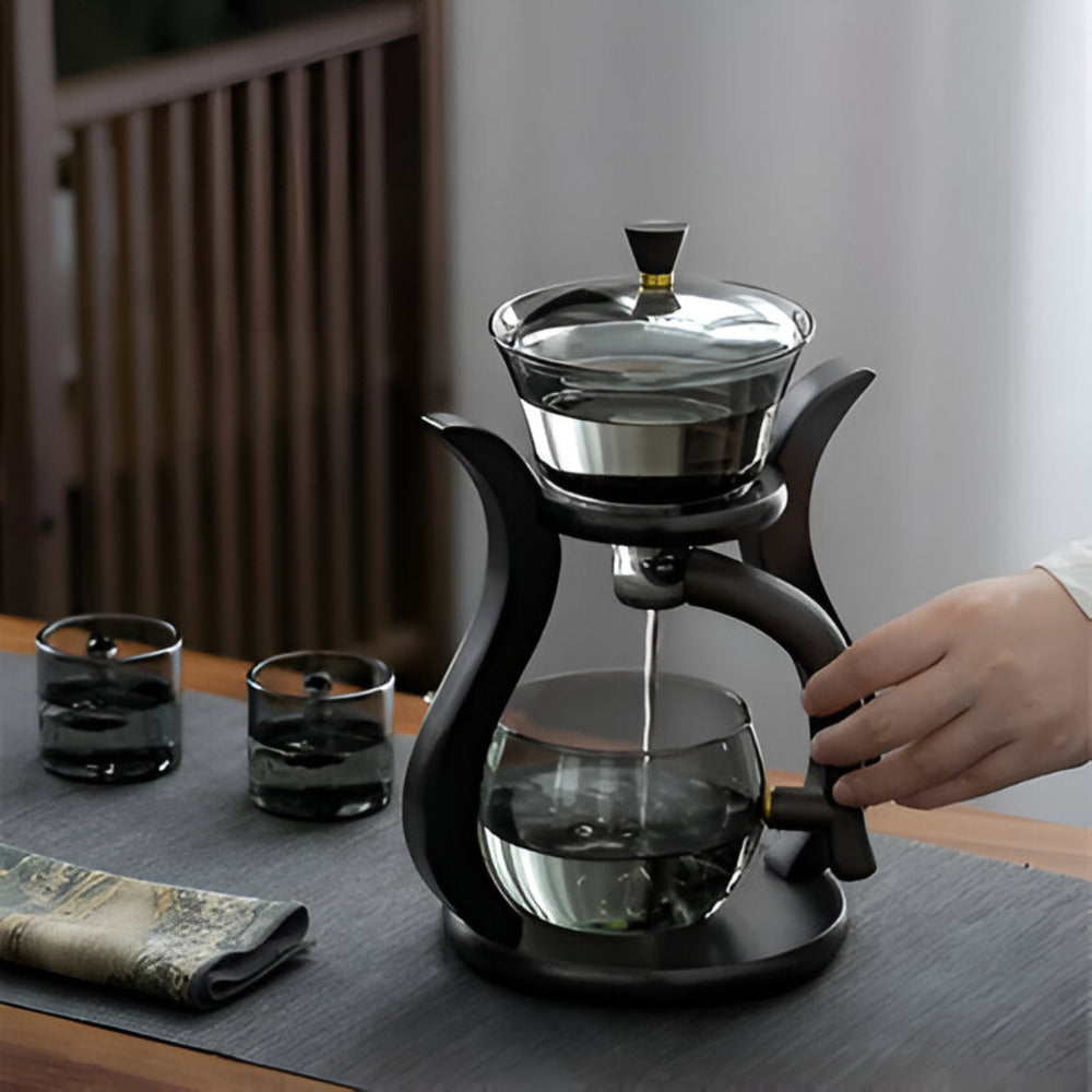 Artisan Magnetic Glass Teapot Set with Infuser Drip Free Design