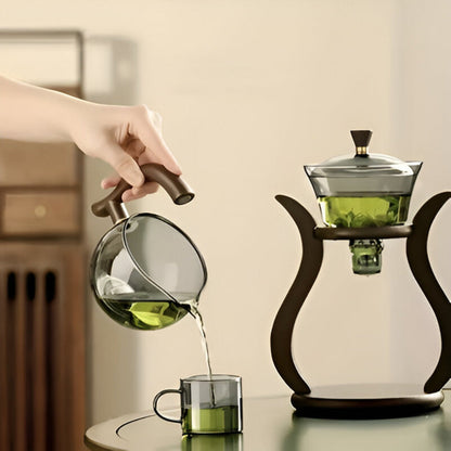 Artisan Magnetic Glass Teapot Set with Infuser Drip Free Design