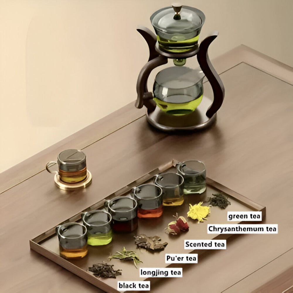 Artisan Magnetic Glass Teapot Set with Infuser Drip Free Design
