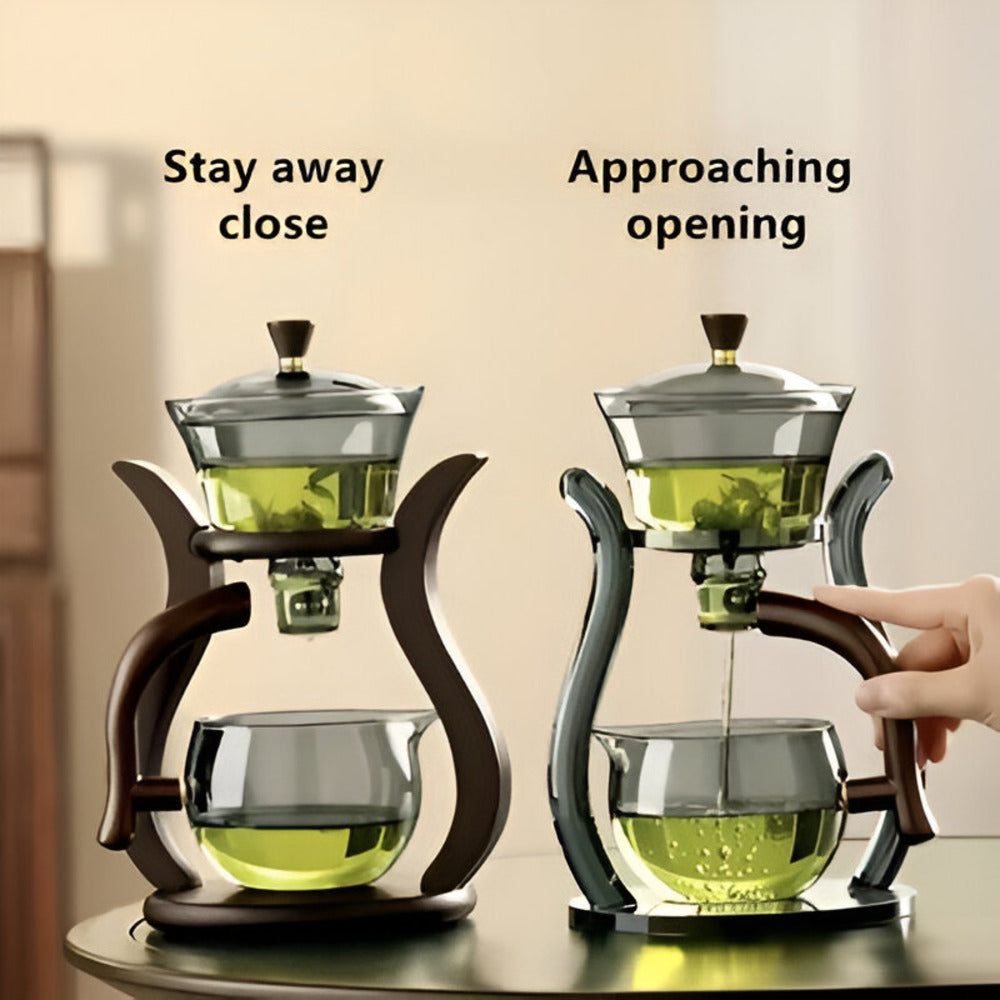 Artisan Magnetic Glass Teapot Set with Infuser Drip Free Design