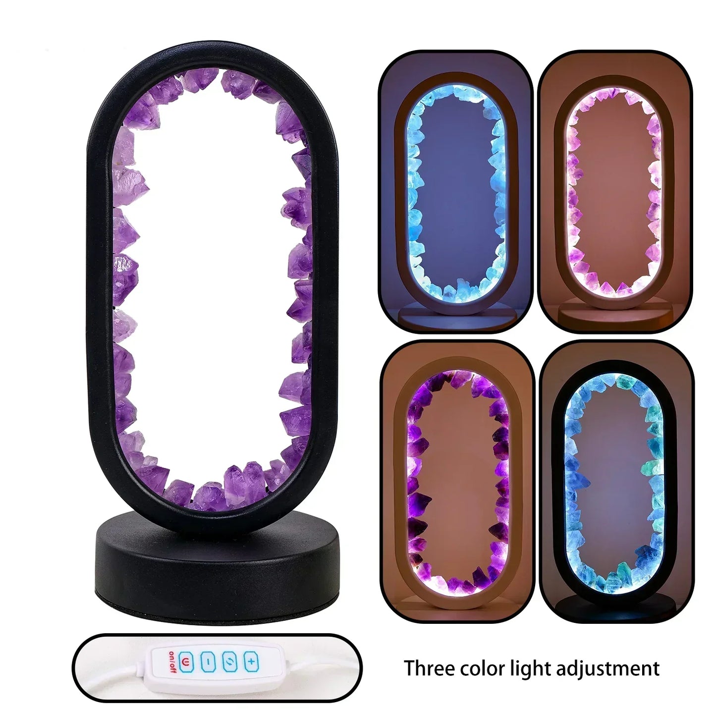 AuraStone Natural Amethyst Serenity Lamp