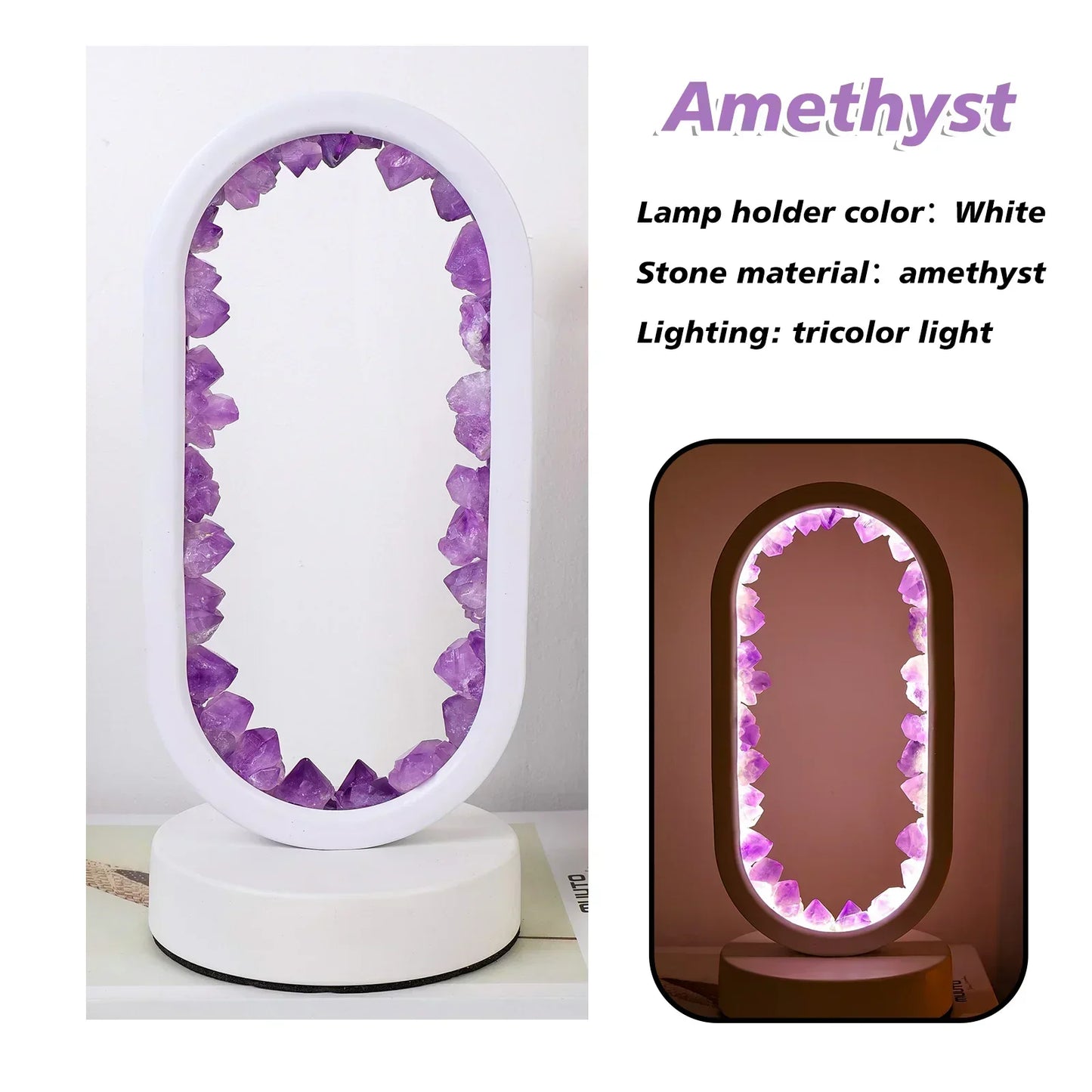 AuraStone Natural Amethyst Serenity Lamp