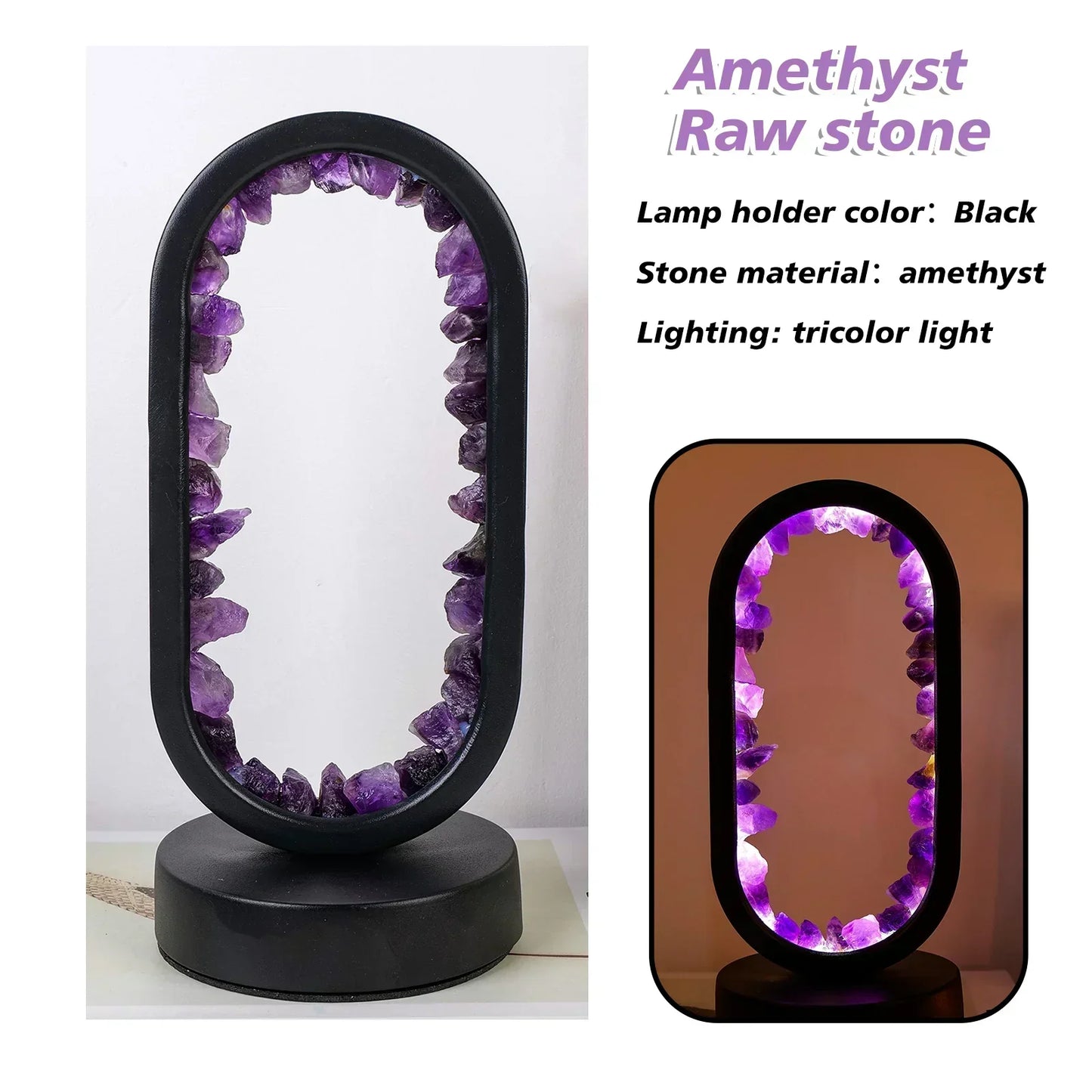 AuraStone Natural Amethyst Serenity Lamp