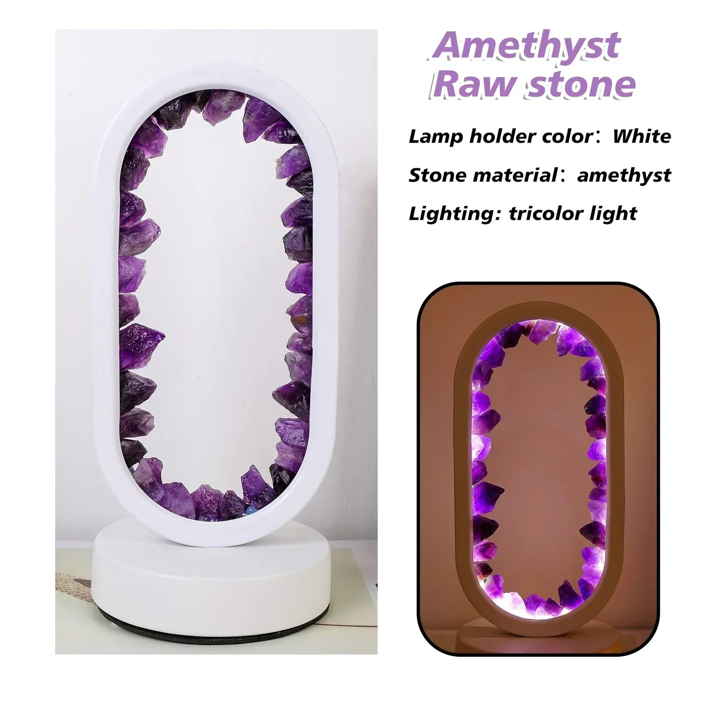 AuraStone Natural Amethyst Serenity Lamp
