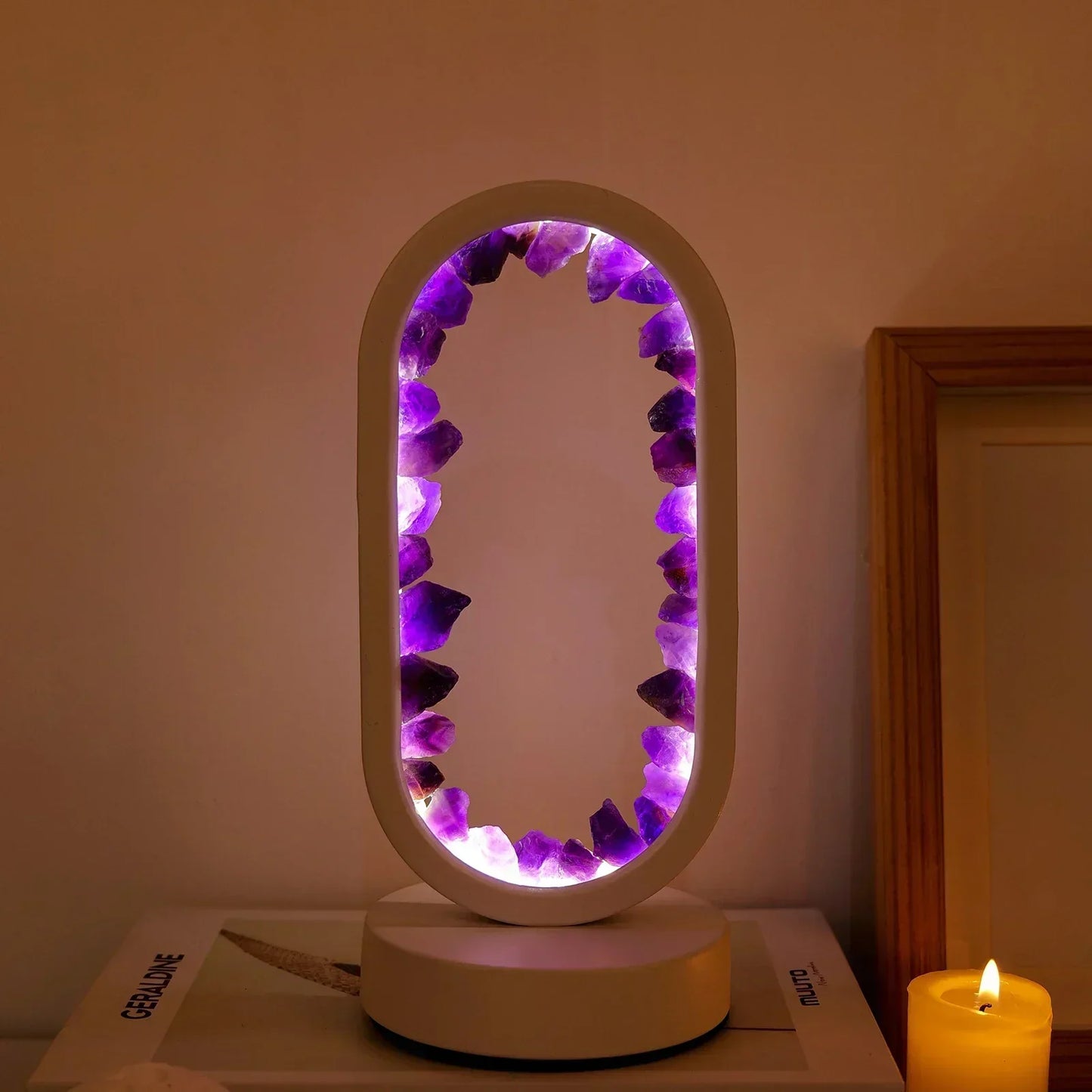 AuraStone Natural Amethyst Serenity Lamp