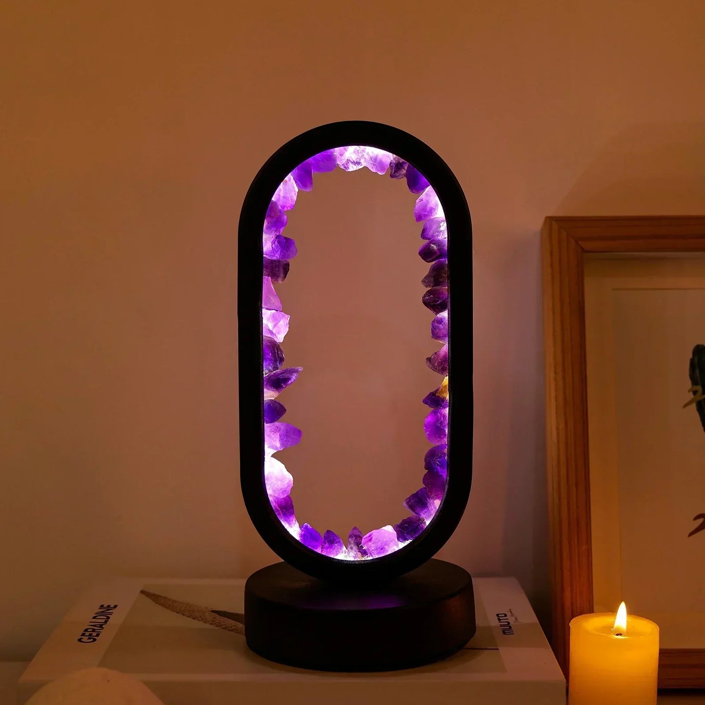 AuraStone Natural Amethyst Serenity Lamp