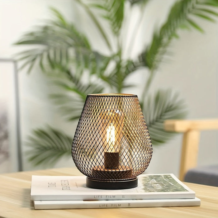 AuroraMesh Industrial Table Lamp Set with Warm Ambient Lighting