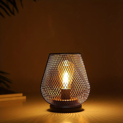 AuroraMesh Industrial Table Lamp Set with Warm Ambient Lighting