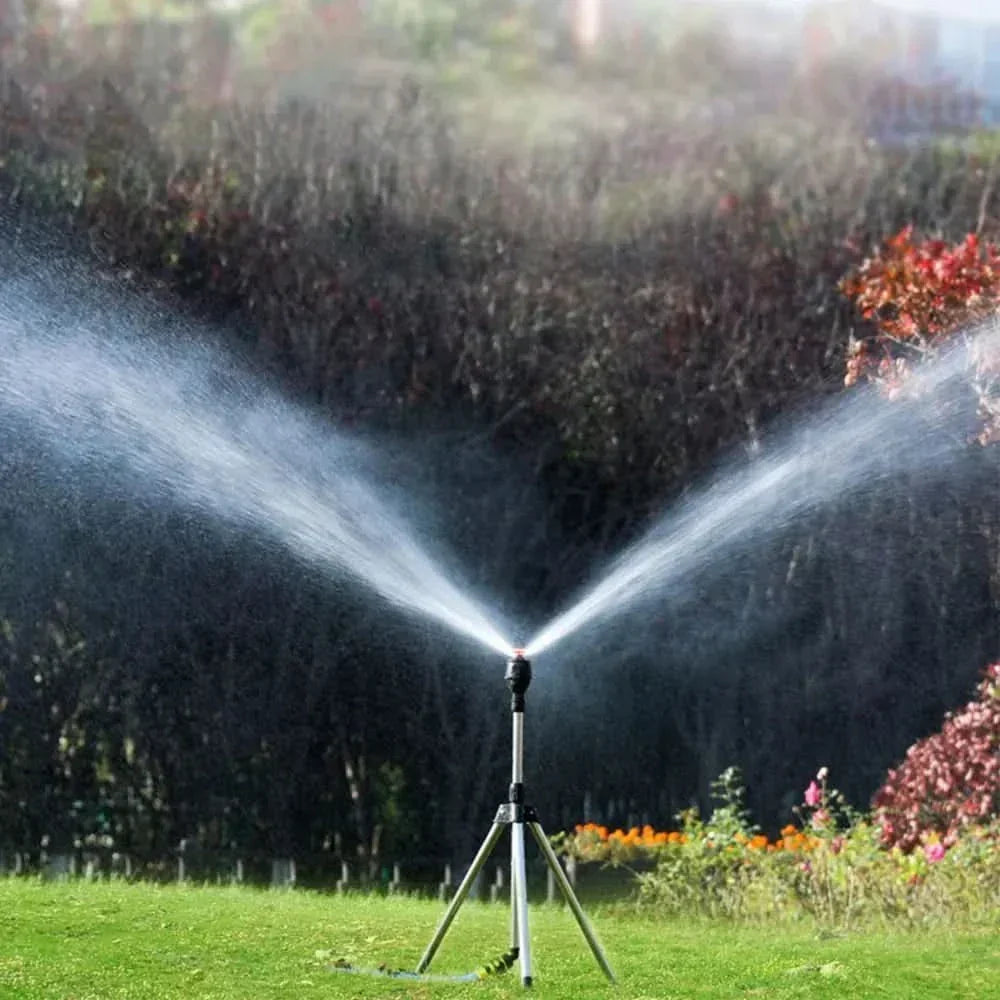 Automatic 360° Rotating Garden Sprinkler with Adjustable Tripod Stand