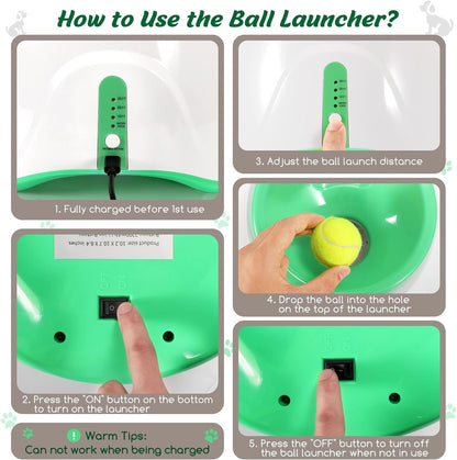 Automatic Dog Ball Launcher with Adjustable Distance for Interactive Fetch Play
