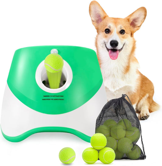 Automatic Dog Ball Launcher with Adjustable Distance for Interactive Fetch Play