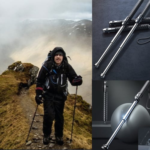 Automatic Folding Walking Stick with Ergonomic Handle
