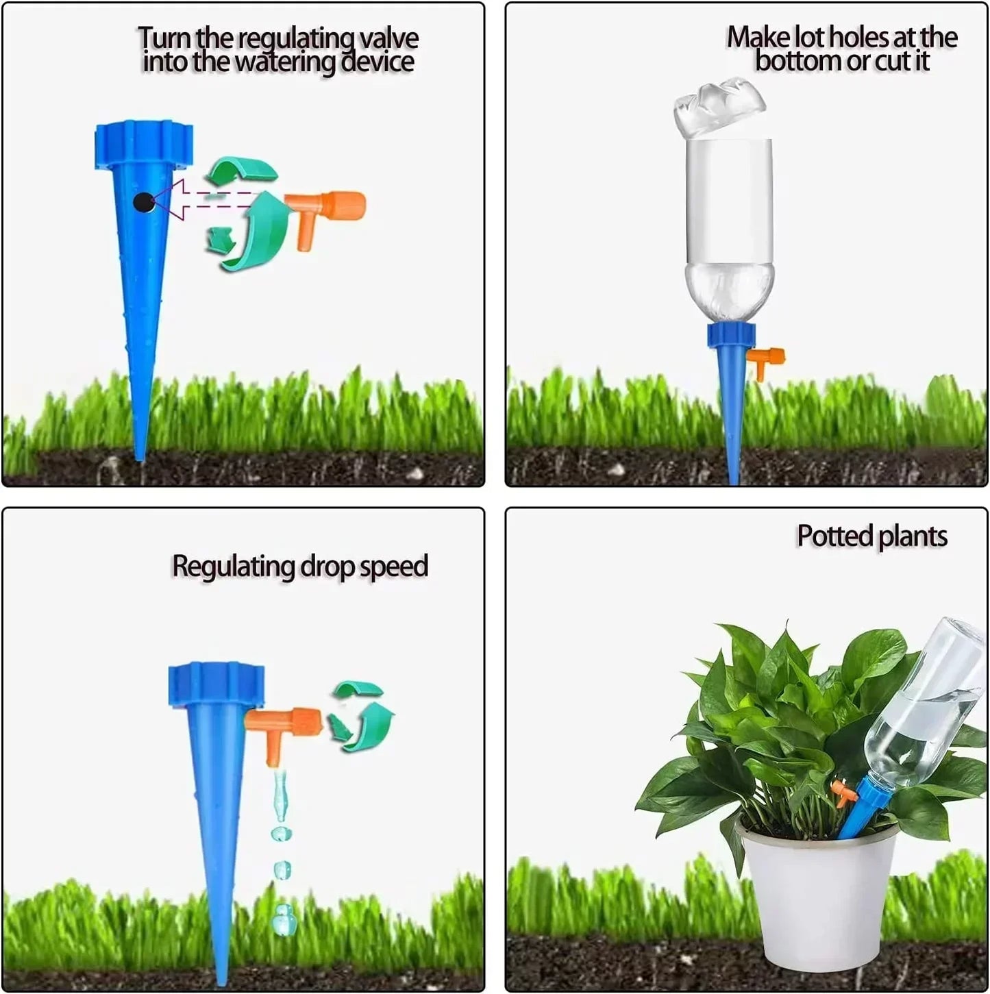 Automatic Self Watering Plant System 10 Pack Adjustable Drip Irrigation Spikes