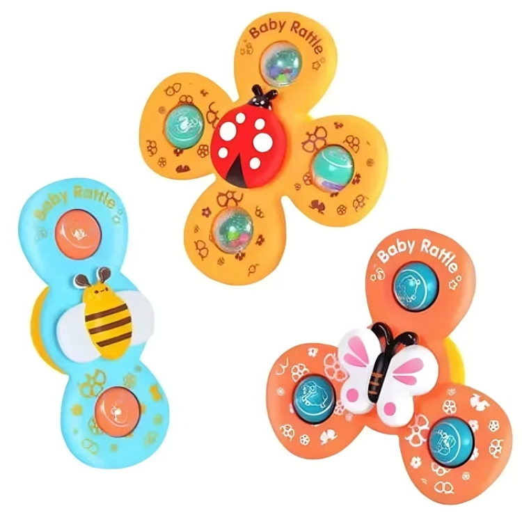 Baby Sensory Suction Spinner Toys for Smooth Surfaces
