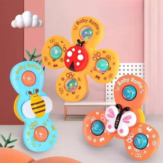 Baby Sensory Suction Spinner Toys for Smooth Surfaces