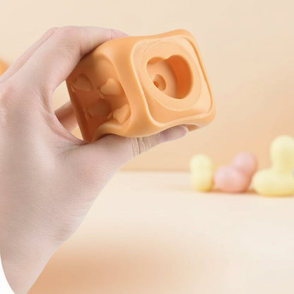Cubi sensoriali impilabili per neonati, anelli per la dentizione, giocattolo educativo morbido per l'apprendimento