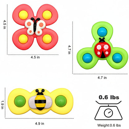 Baby Suction Spinner Sensory Toy for High Chair Bath Time Table Play