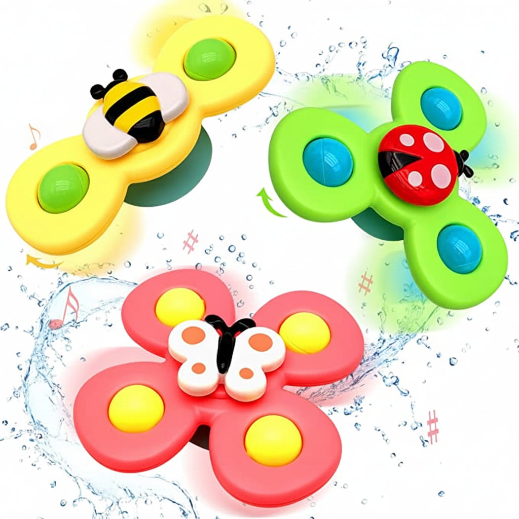 Baby Suction Spinner Sensory Toy for High Chair Bath Time Table Play